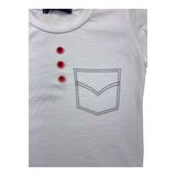 Emanuel Pris T-Shirt Girocollo Tinta Unita Con Stampa Bianco Per Neonato
