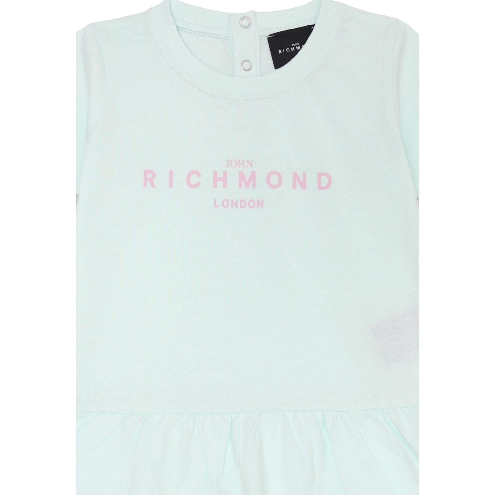 John Richmond Abito tinta unita con Stampa Verde Acqua per Bambina RIP25005VEJXXX VERDE ACQUA JOHN RICHMOND 