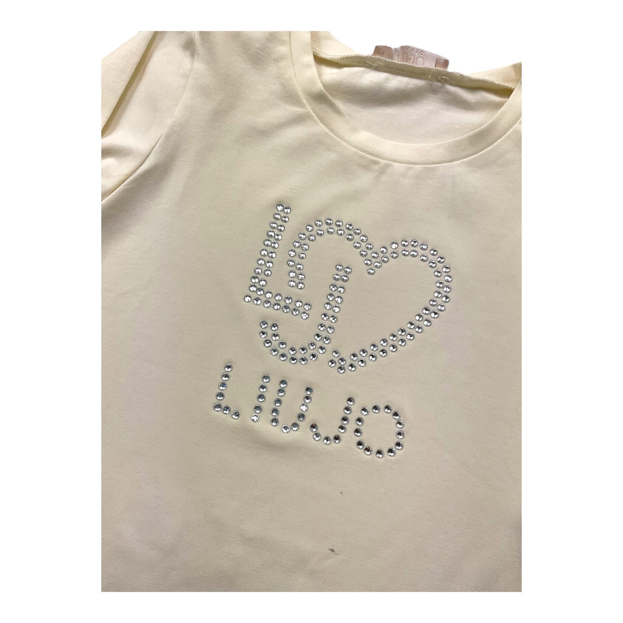 Liu Jo Shirt Tinta Unita Girocollo con Brillantini per Neonata KF4029X PANNA LIU JO 