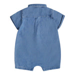 Moschino Pagliaccetto Tinta Unita In Denim per Neonato MUC01FBB BLU MOSCHINO 