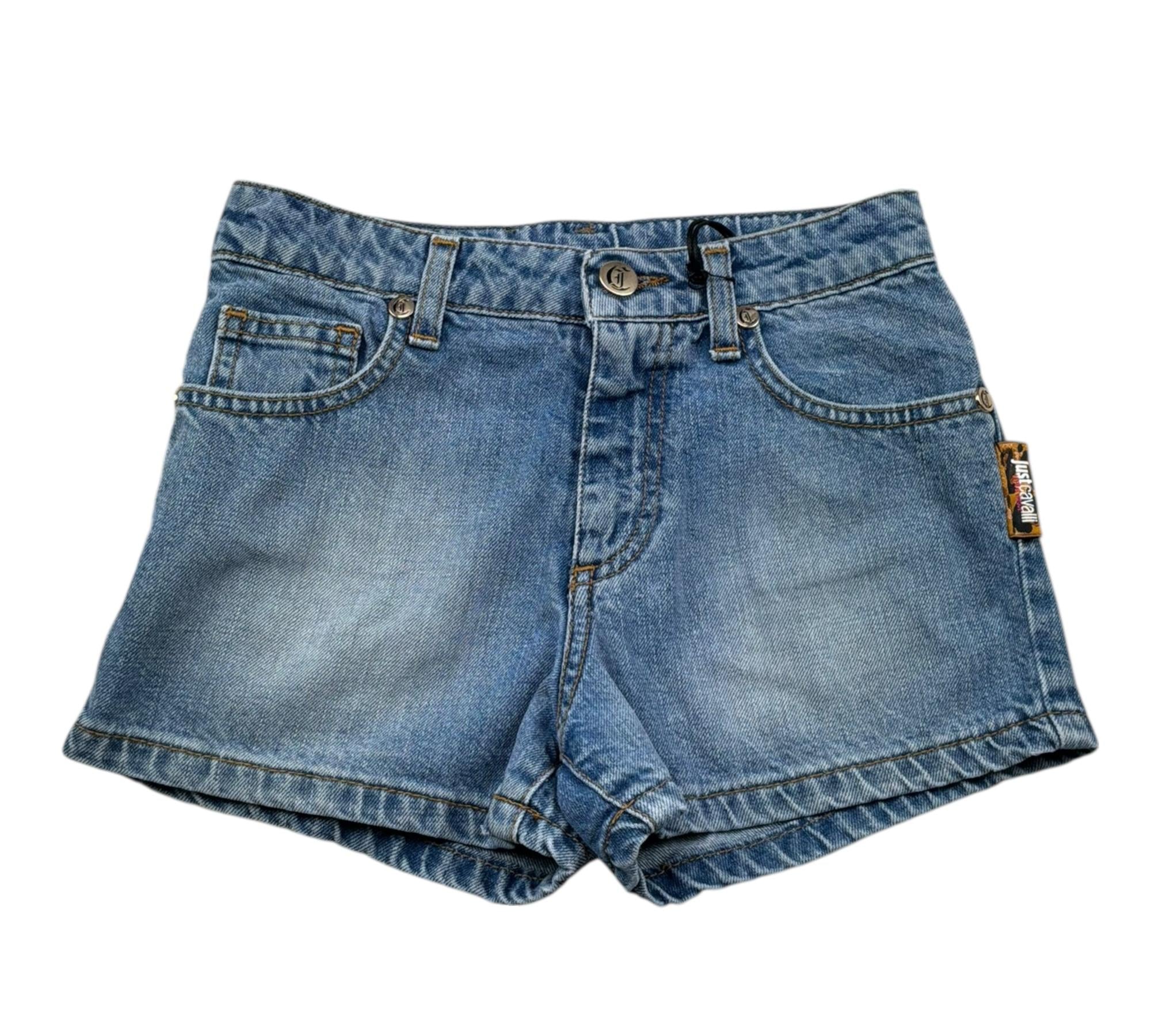 Just Cavalli Short In Denim Tinta Unita con Foulard per Bambina JGP26160SH BLU JUST CAVALLI 