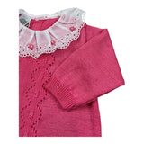 Marlu' Tutina Manica Lunga Tinta Unita con Ricami per Neonata EP1310 ROSA MARLU' 