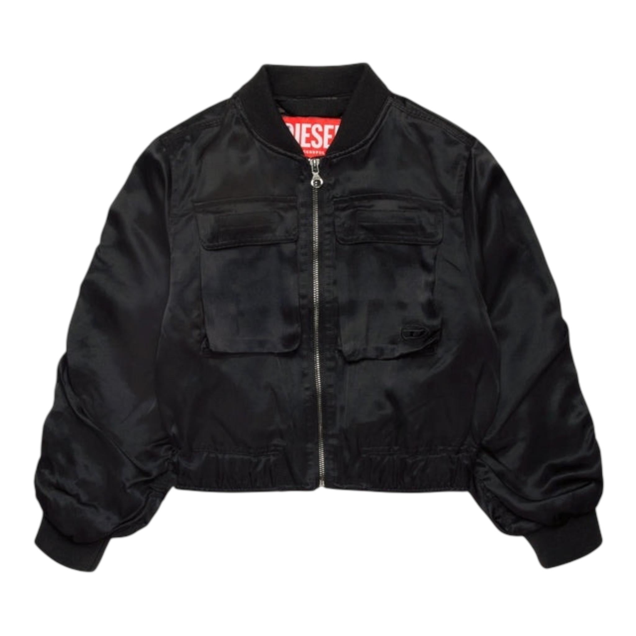 DIESEL felpa tinta unita con zip Nero per Bambina J01950X NERO DIESEL 