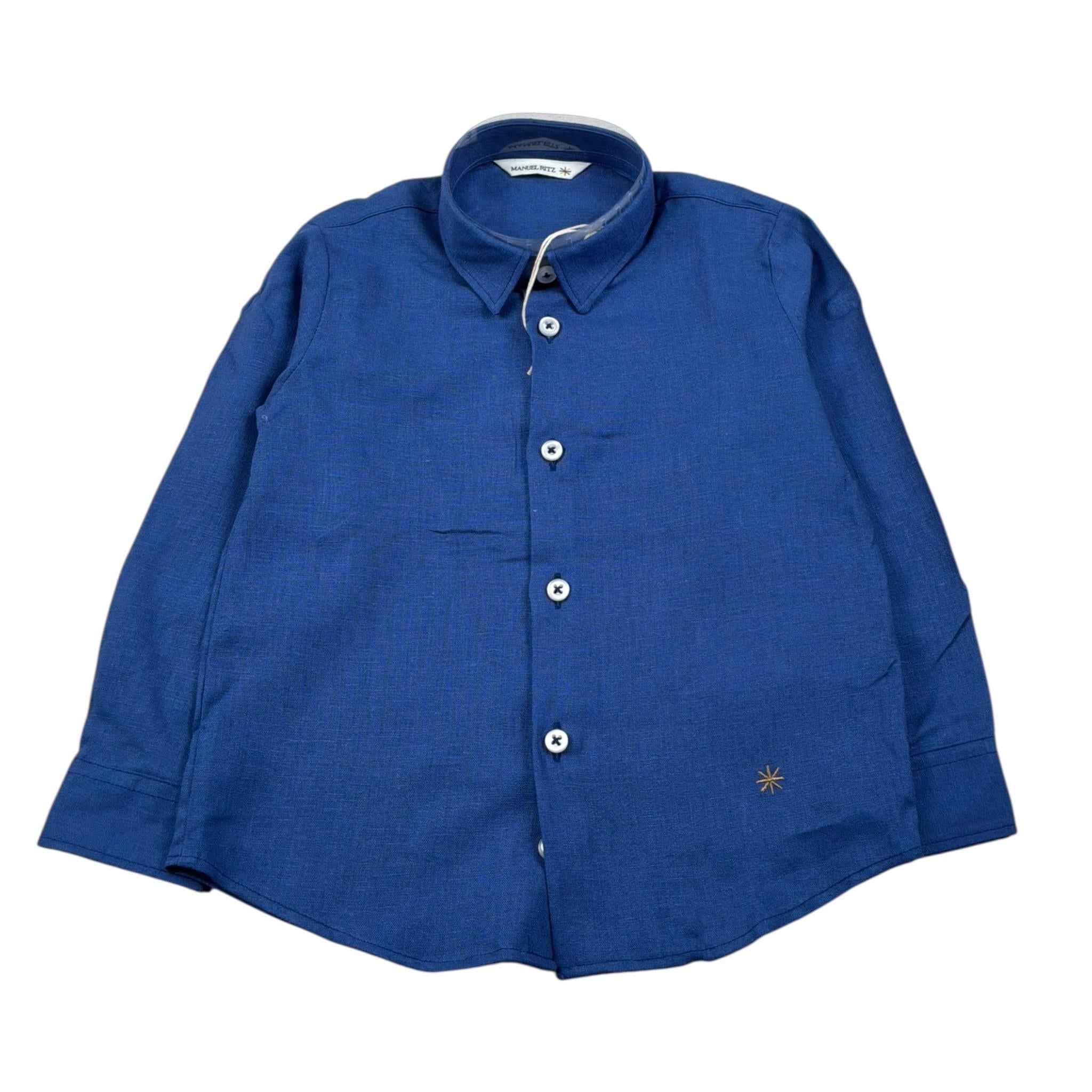 Manuel Ritz Camicia Manica Lunga Tinta Unita per Neonato MR30833 BLU MANUEL RITZ 
