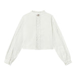 Twinset Camicia Tinta Unita Traforata per Bambina 251GJ2411 BIANCO TWINSET 