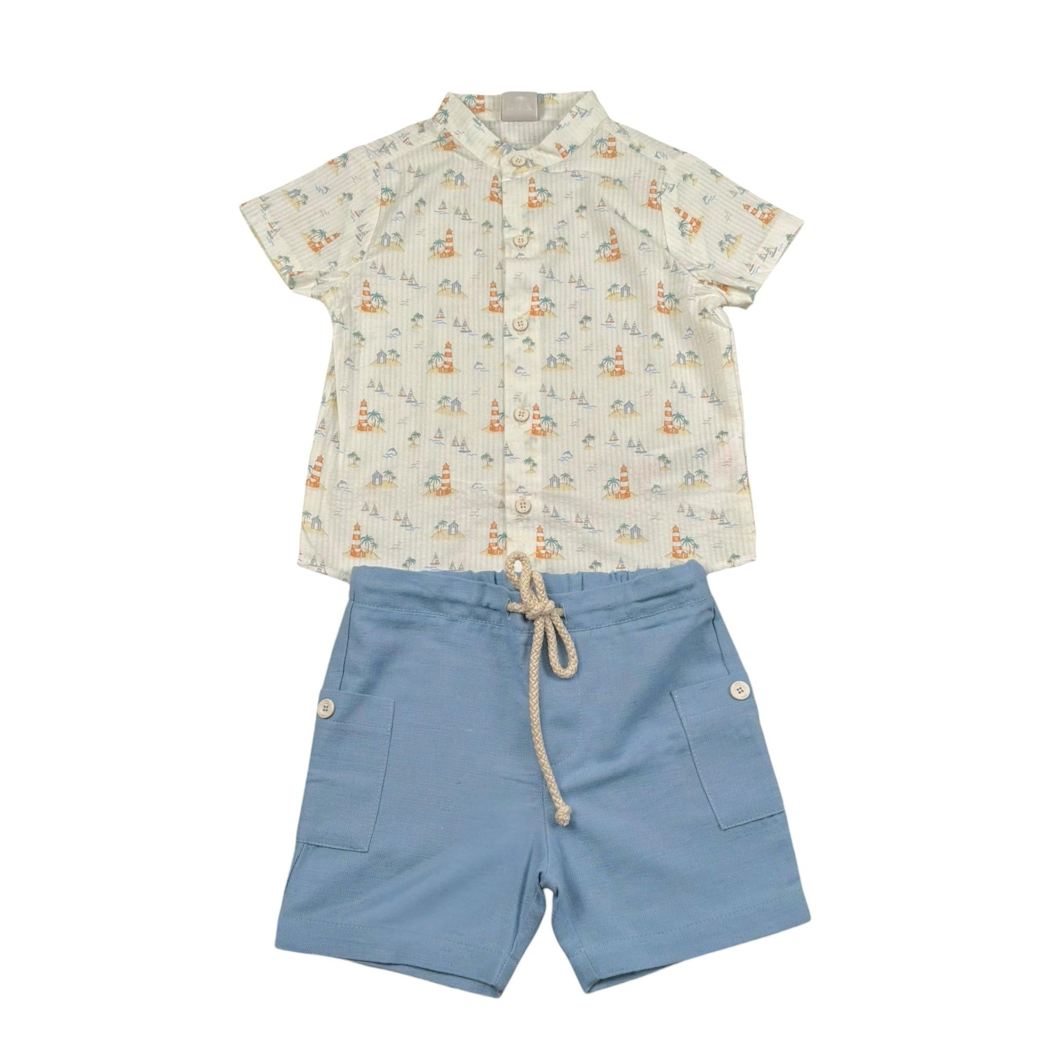 Paz Rodriguez Completo 2 Pezzi Camicia-Bermuda per Bambino 006151526J BIANCO PAZ RODRIGUEZ 