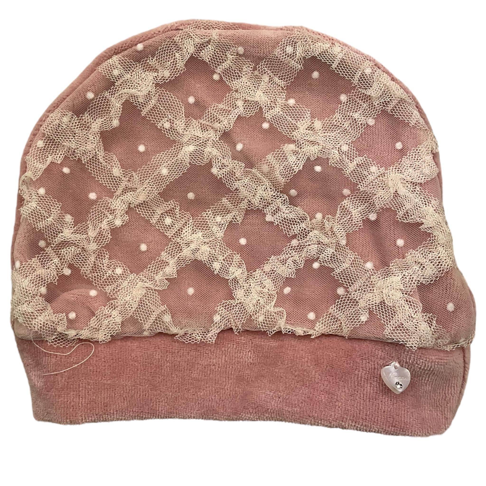 NINNAOH cappello tinta unita con ricami Rosa per Neonata I2325 ROSA NINNAOH 