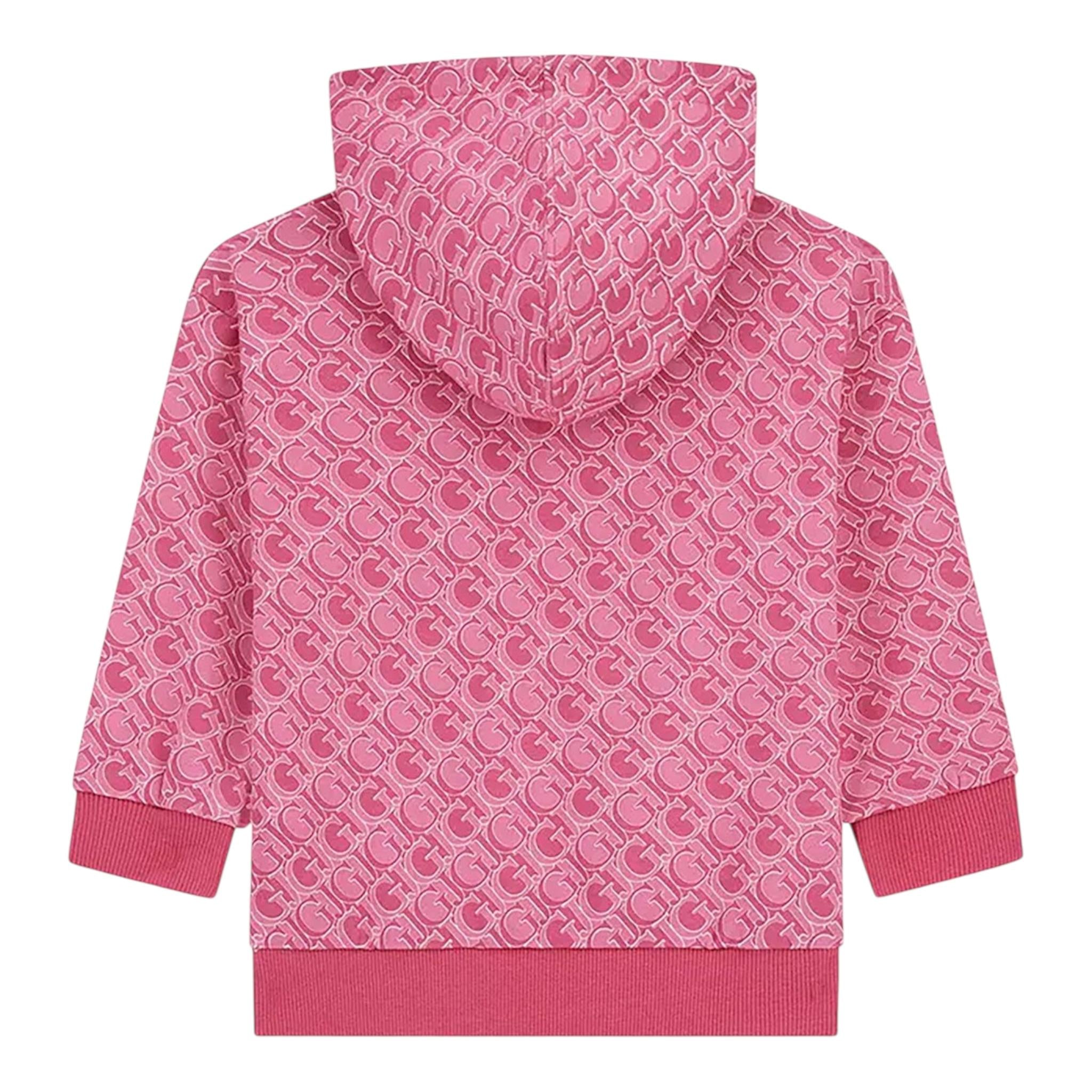 GUESS felpa chiusa con cappuccio tint unita con stampe logo Rosa per Bambina K4YQ00KA6R4 ROSA GUESS 