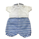 La Sartoria Dei Piccoli Pagliaccetto Bicolore con Stampa per Neonato LP004 BIANC/BLU LA SARTORIA DEI PICCOLI 