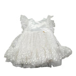 Le Bebe' Abito Cerimonia Tinta Unita con Tulle E Stampa per Neonata LBG5177 BIANCO LE BEBE' 