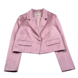 Please Giacca tinta unita In Raso Rosa per Bambina JB01310G73XXX ROSA PLEASE 