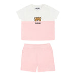 Moschino Completo 2 Pezzi T-Shirt-Bermuda Bicolore per Neonata MUG01FA ROSA MOSCHINO 