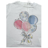 M+E' T-Shirt Girocollo Tinta Unita con Stampa per Neonata UE1861X BIANCO M+E' 