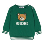 MOSCHINO maglia girocollo tinta unita con stampa Verde per Bambino HUW015X VERDE MOSCHINO 