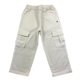 Dondup Pantalone Tinta Unita Con Tasconi E Elastico In Vita Bianco Per Bambino