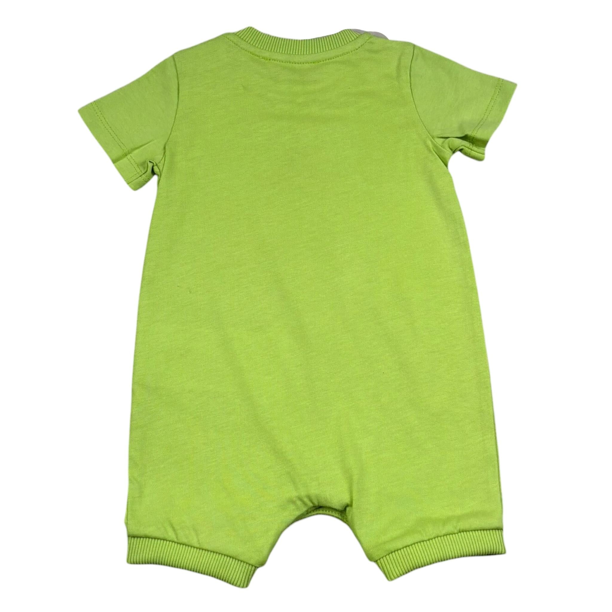 Moschino Pagliaccetto Tinta Unita con Stampa per Neonata MTY022 VERDE MOSCHINO 