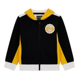 GUESS felpa con zip e cappuccio tinta uinita cn cappuccio in contrasto Nero per Bambino L4YQ03KA6R4 NERO GUESS 