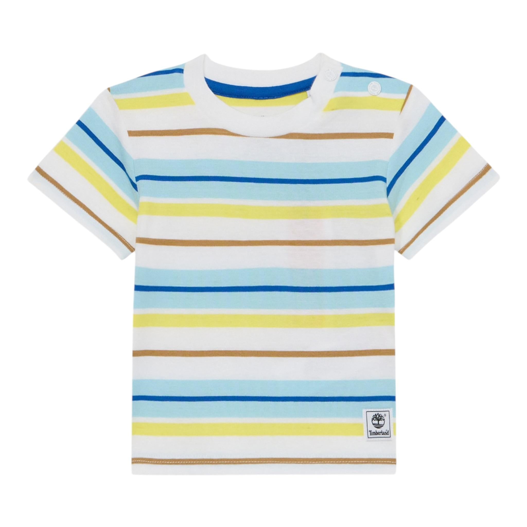 Timberland T-Shirt Tinta Unita con Fantasia A Righe per Bambino T60513NX BIANCO TIMBERLAND 