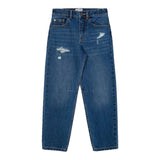 Moschino Jeans Tinta Unita con Elastico In Vita per Bambino HUP089 BLU MOSCHINO 