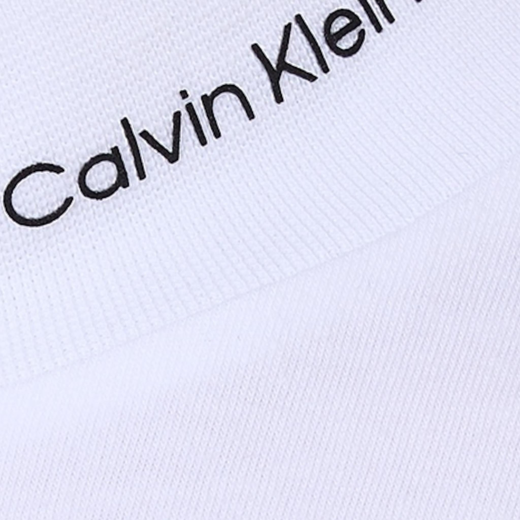 Calvin Klein Canotta Tinta Unita Giromanica con Stampa per Bambina IG0IG02486 BIANCO CALVIN KLEIN 