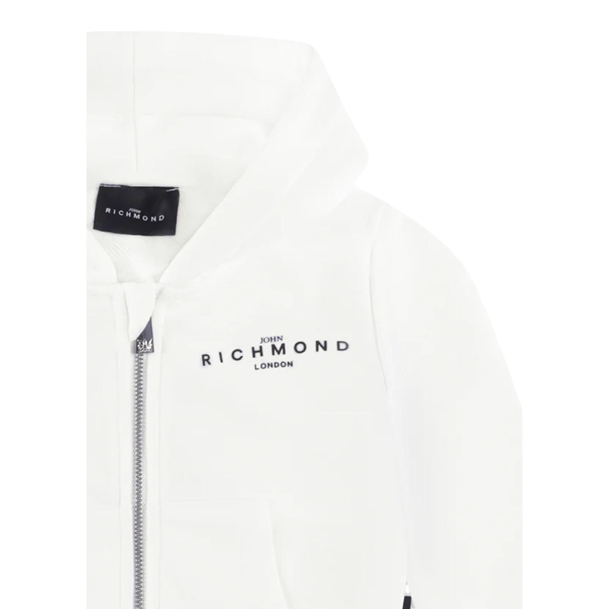 John Richmond Felpa con Zip E Cappuccio Tinta Unita per Neonato RIP25015FE BIANCO JOHN RICHMOND 