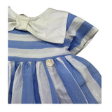 Le Bebe Abito Mezza Manica Fantasia A Righe per Neonata LBG6363 BIANCO/AZZURRO LE BEBE 