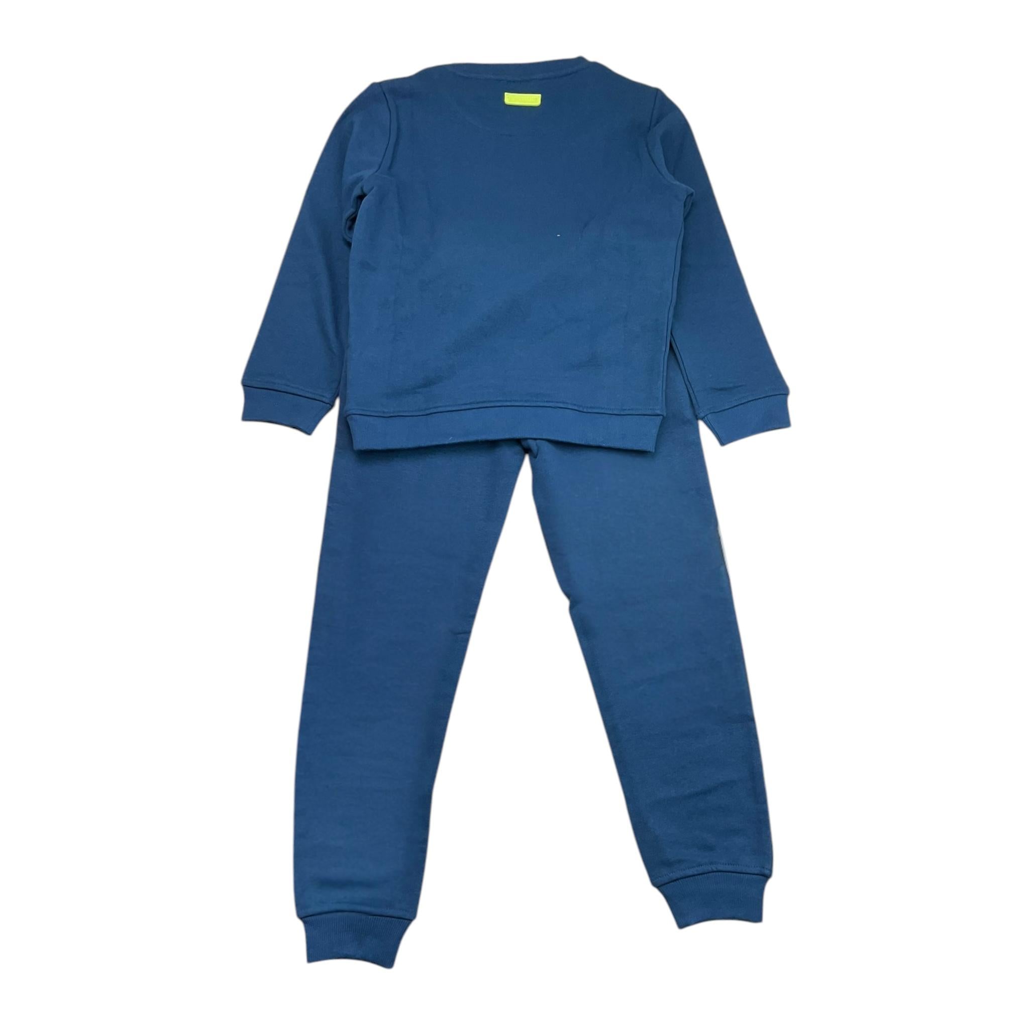 TRUSSARDI completo 2pz felpa-pantalone tinta unita Blu per Bambino TIA2402CF BLU TRUSSARDI 