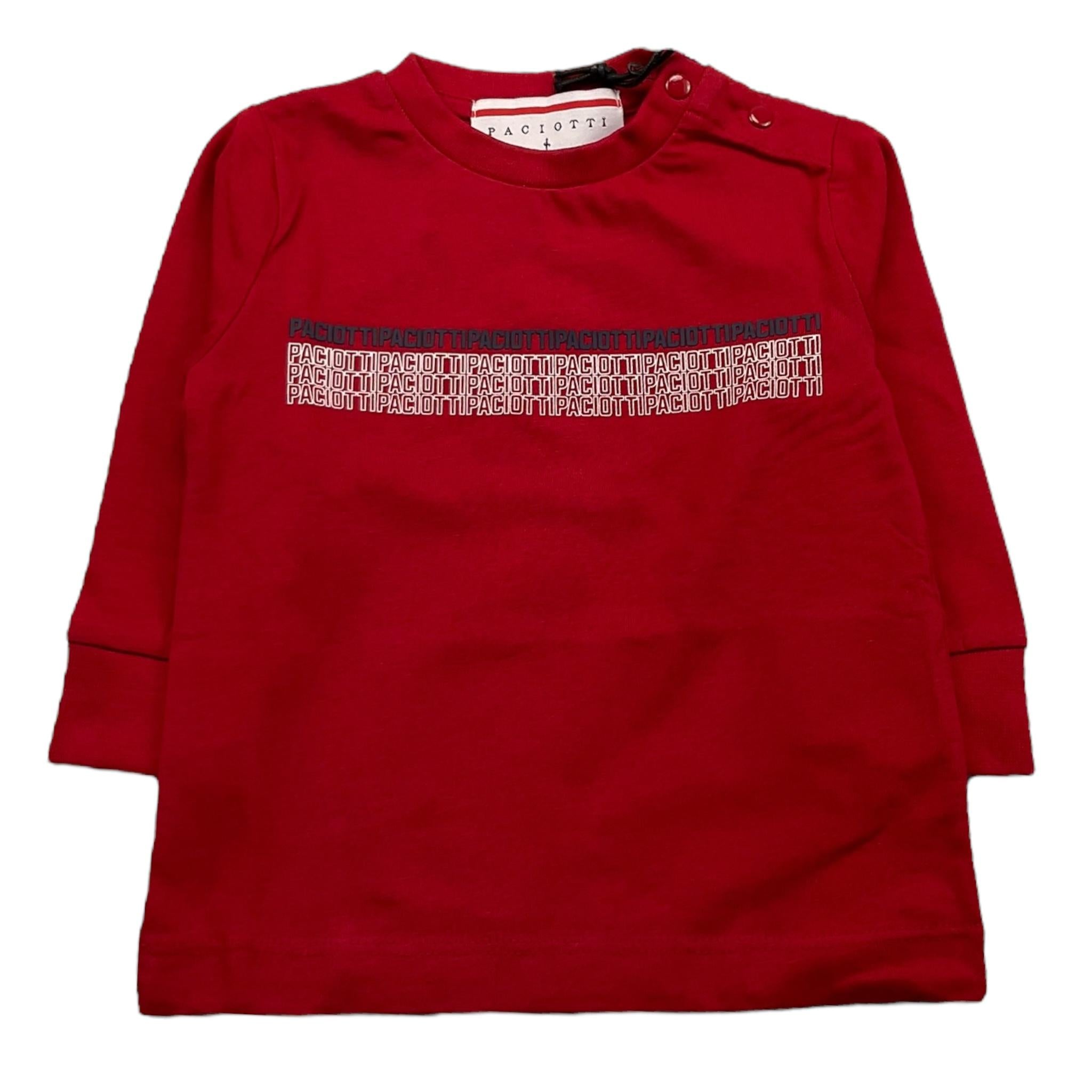 CESARE PACIOTTI shirt girocollo tinta unita cn stampa logo Rosso per Neonato TSP5306BX ROSSO CESARE PACIOTTI 