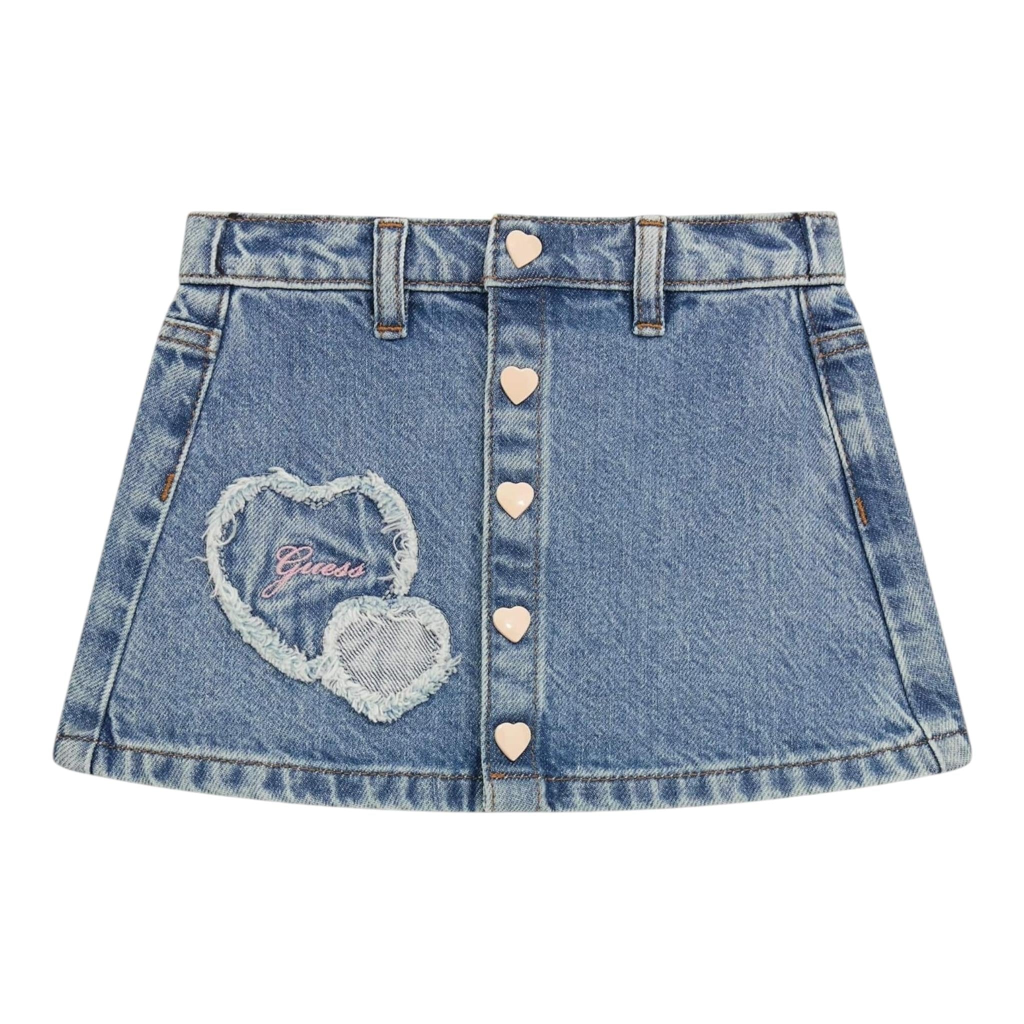 Guess Gonna In Denim Tinta Unita con Logo per Bambina K5RD02D45E0 AZZURRO GUESS 