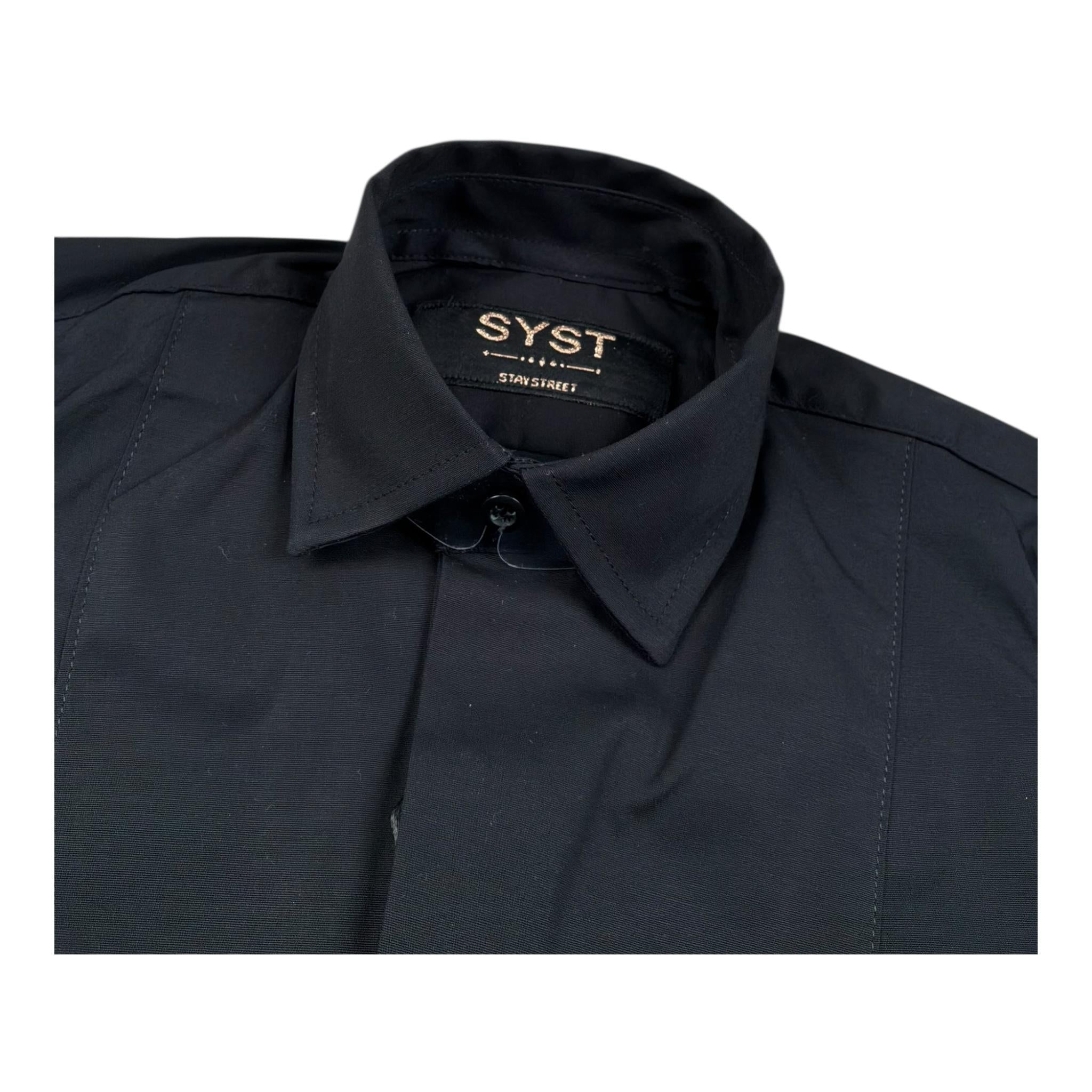 Syst Camicia Manica Lunga Tinta Unita per Bambino CB2005 NERO SYST 