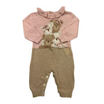 LE BEBE' tutina bicolore con stampa Rosa/beige per Neonata LBG5976 ROSA/BEIGE LE BEBE' 