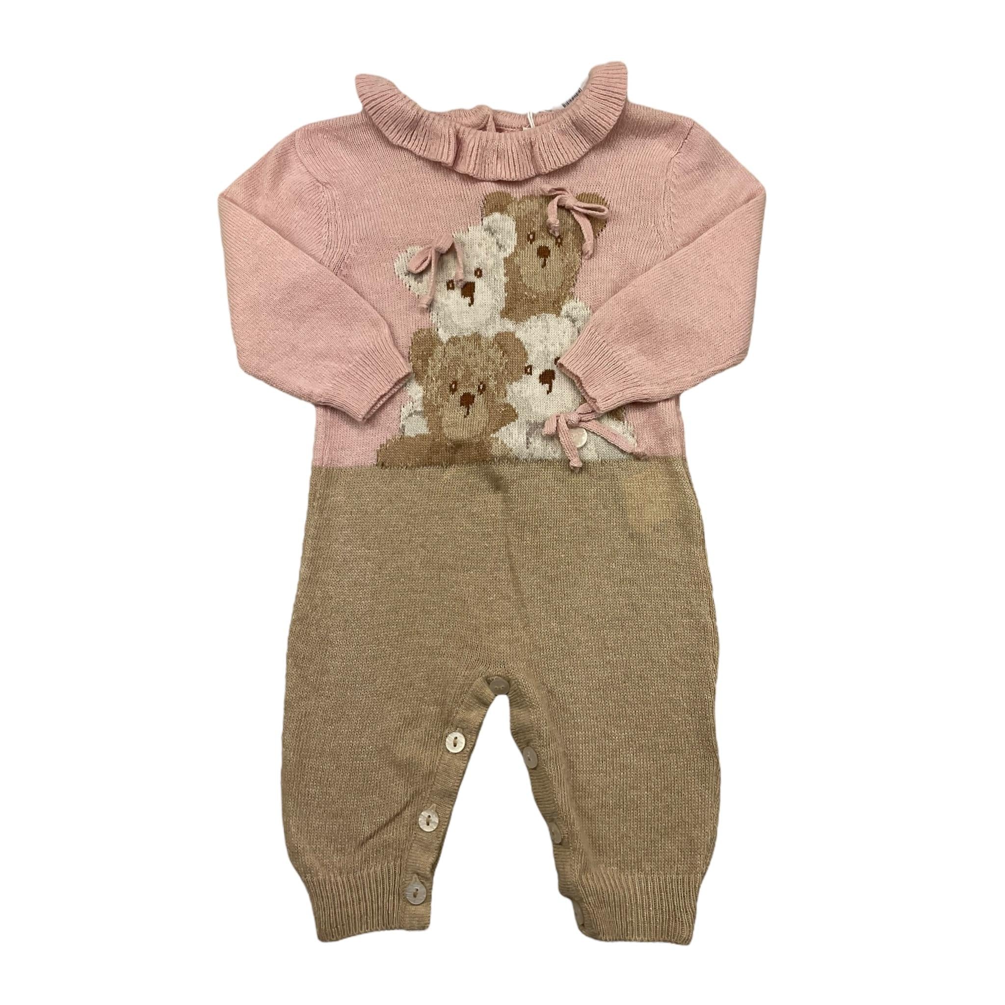 LE BEBE' tutina bicolore con stampa Rosa/beige per Neonata LBG5976 ROSA/BEIGE LE BEBE' 