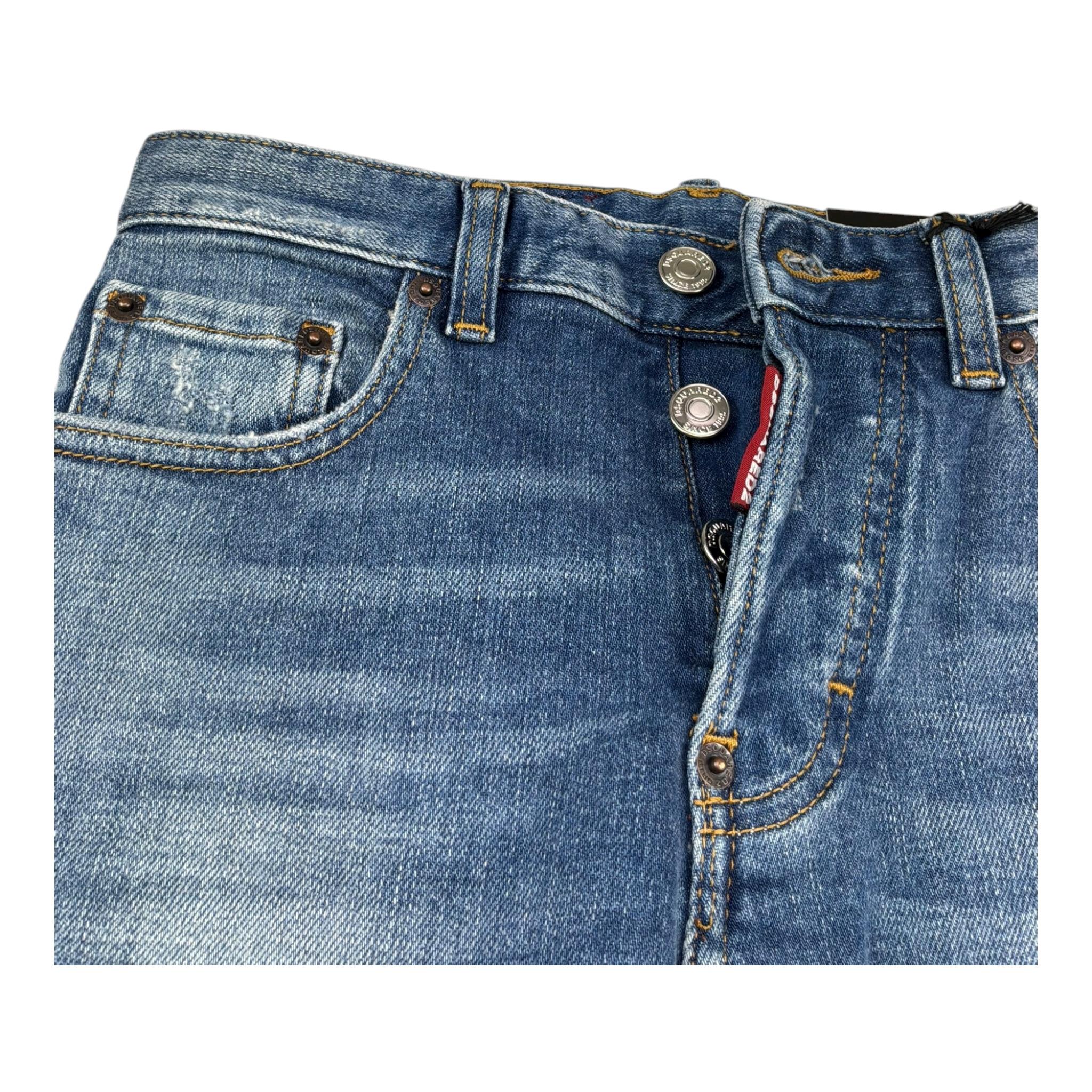 Dsquared2 Jeans Tinta Unita con 5 Tasche per Bambino DQ2252 BLU DSQUARED2 