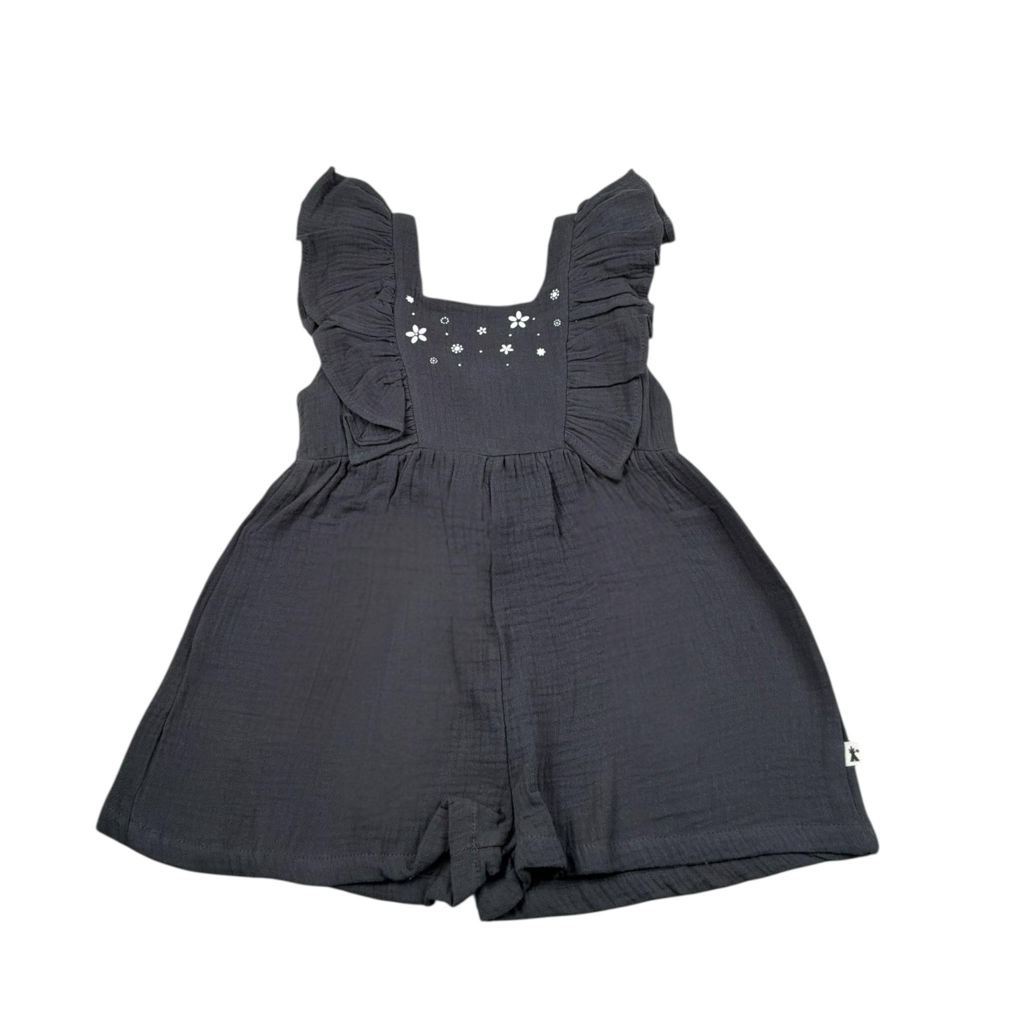 Petit Indi Tuta Tinta Unita con Stampa per Bambina SS25BK5026XJ GRIGIO PETIT INDI 