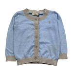 Trussardi Cardigan Tinta Unita con Logo E Profili In Contrasto per Neonato TIP26109CD AZZURRO TRUSSARDI 