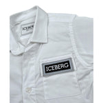 Iceberg Camicia Mezza Manica Tinta Unita con Logo per Neonato CMICE5111BXX BIANCO ICEBERG 