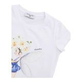 Monnalisa T-Shirt Girocollo Tinta Unita con Stampa per Bambina 113602S2 BIANCO MONNALISA 