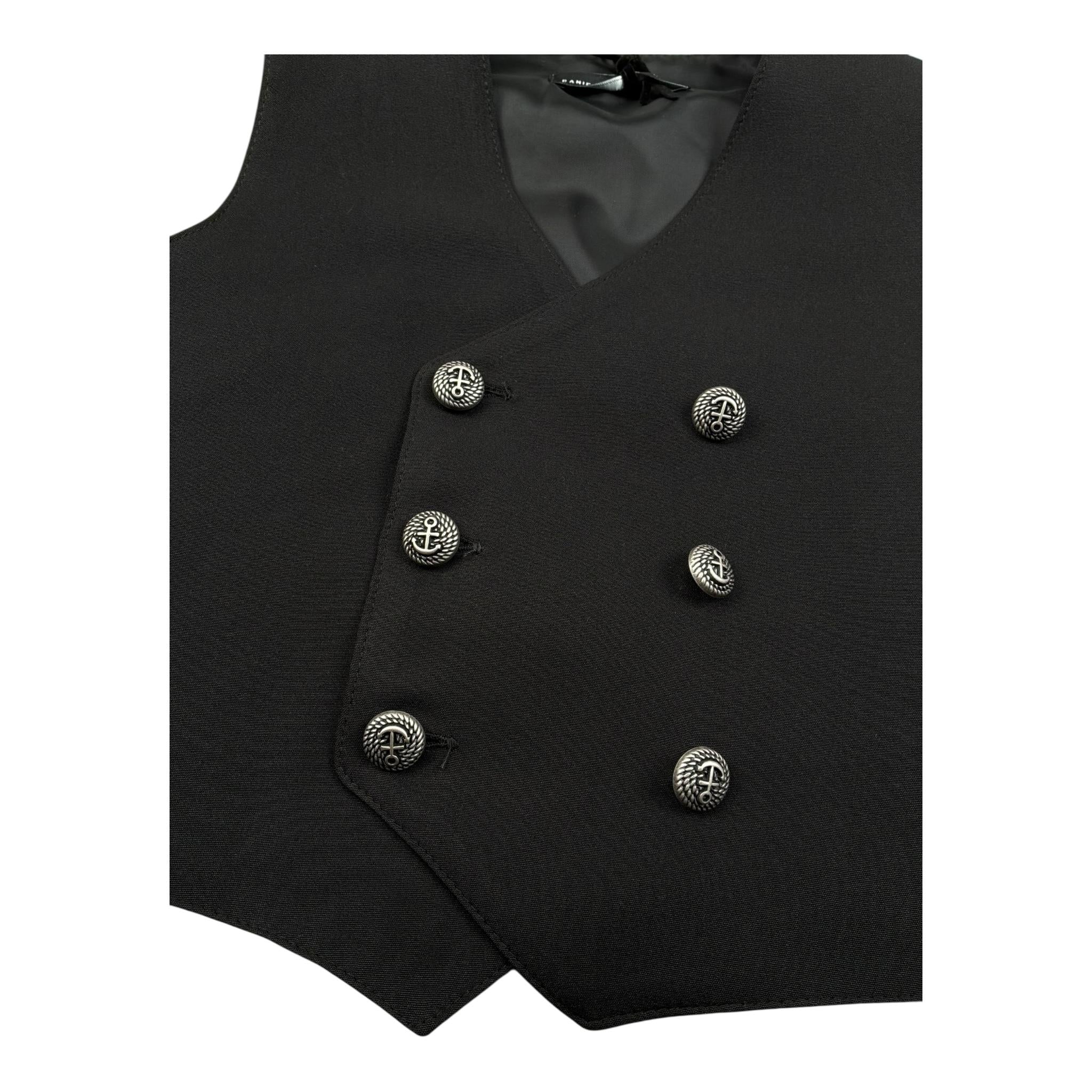 Daniele Alessandrini Gilet Tinta Unita Doppiopetto per Neonato 1296B00046 NERO DANIELE ALESSANDRINI 