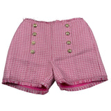 Janice Short tinta unita con Bottoni In Contrasto Rosa per Bambina JN671R ROSA JANICE 