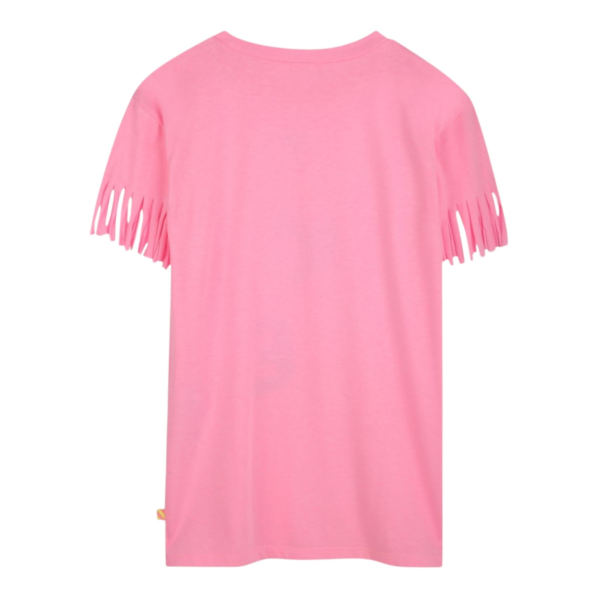 Billieblush Abito Modello T-Shirt Tinta Unita con Paillettes per Bambina U21084 ROSA FLUO BillIEBLUSH 