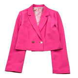 Paris Hilton Giacca Tinta Unita Modello Crop per Bambina PHJJK1962 ROSA FLUO PARIS HILTON 