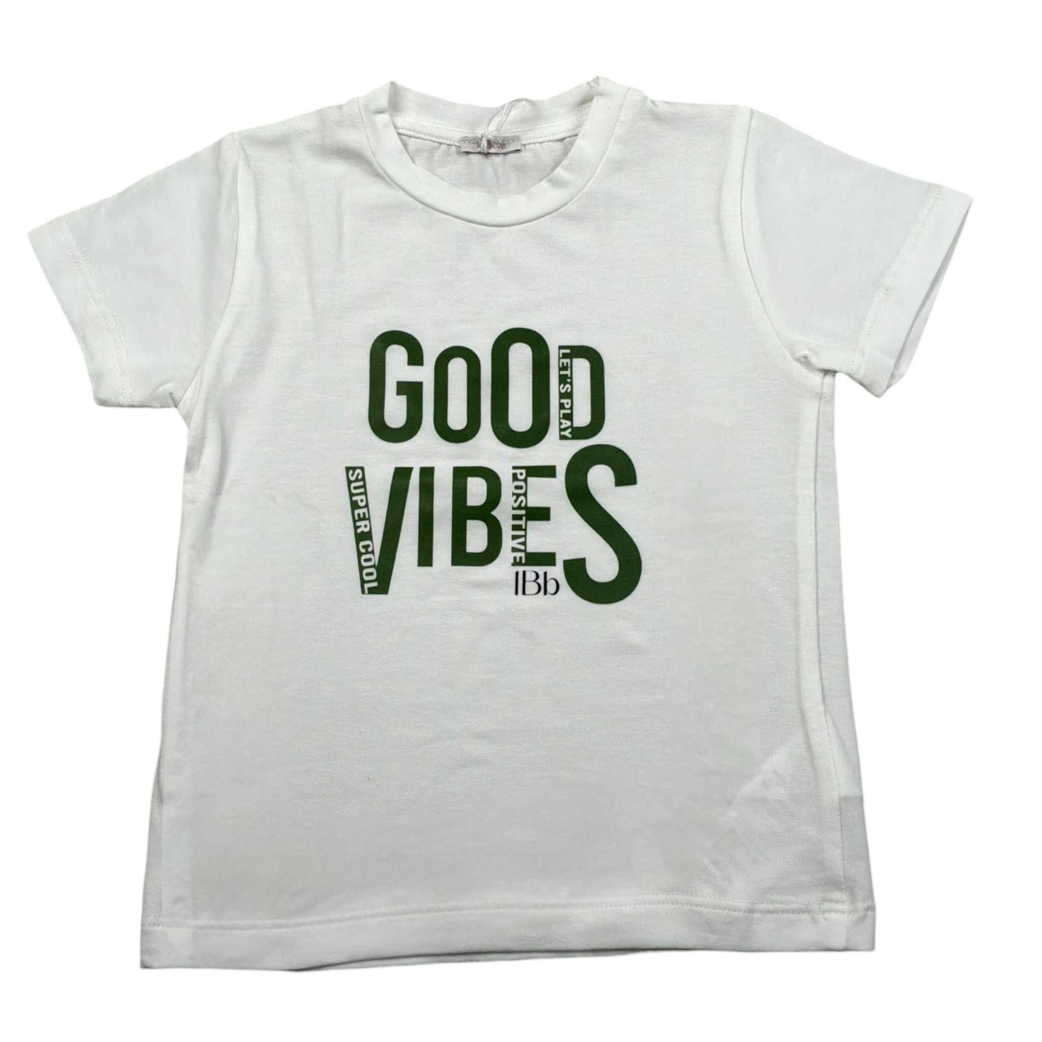 Le Bebe T-Shirt Girocollo Tinta Unita con Stampa per Bambino LBB5028 BIANCO LE BEBE 