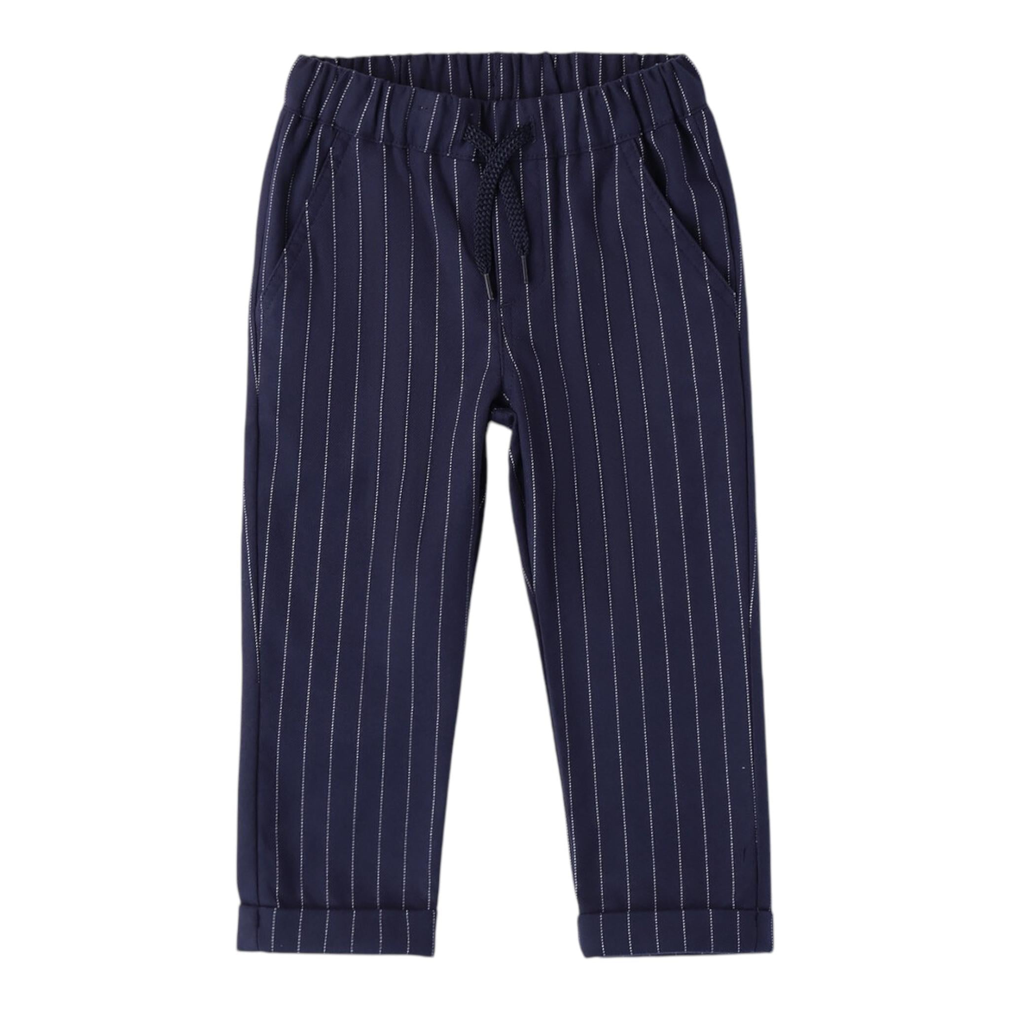 SARABANDA pantalone tinta unita con fantasia a righe Blu per Bambino A167 BLU SARABANDA 