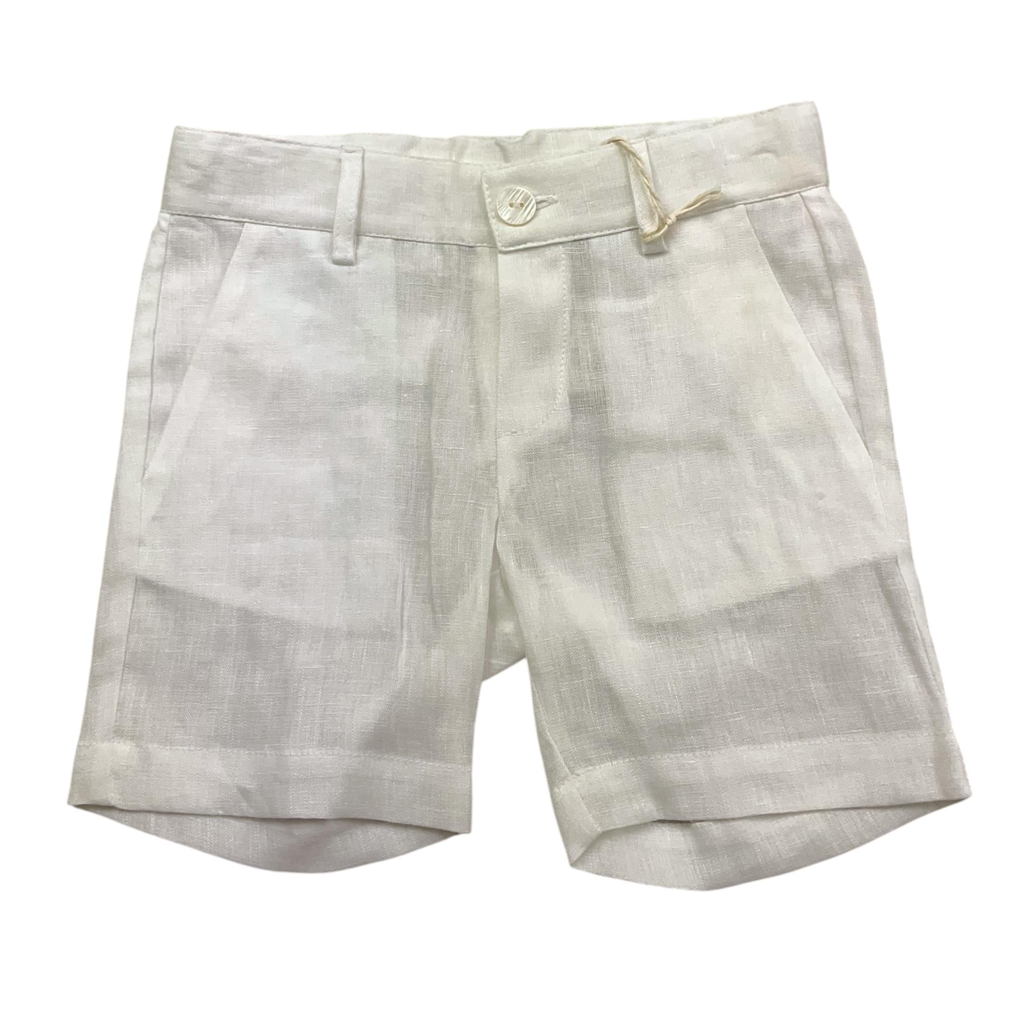 Little Bear Bermuda Tinta Unita con Girovita Regolabile per Neonato 8229N BIANCO LITTLE BEAR 