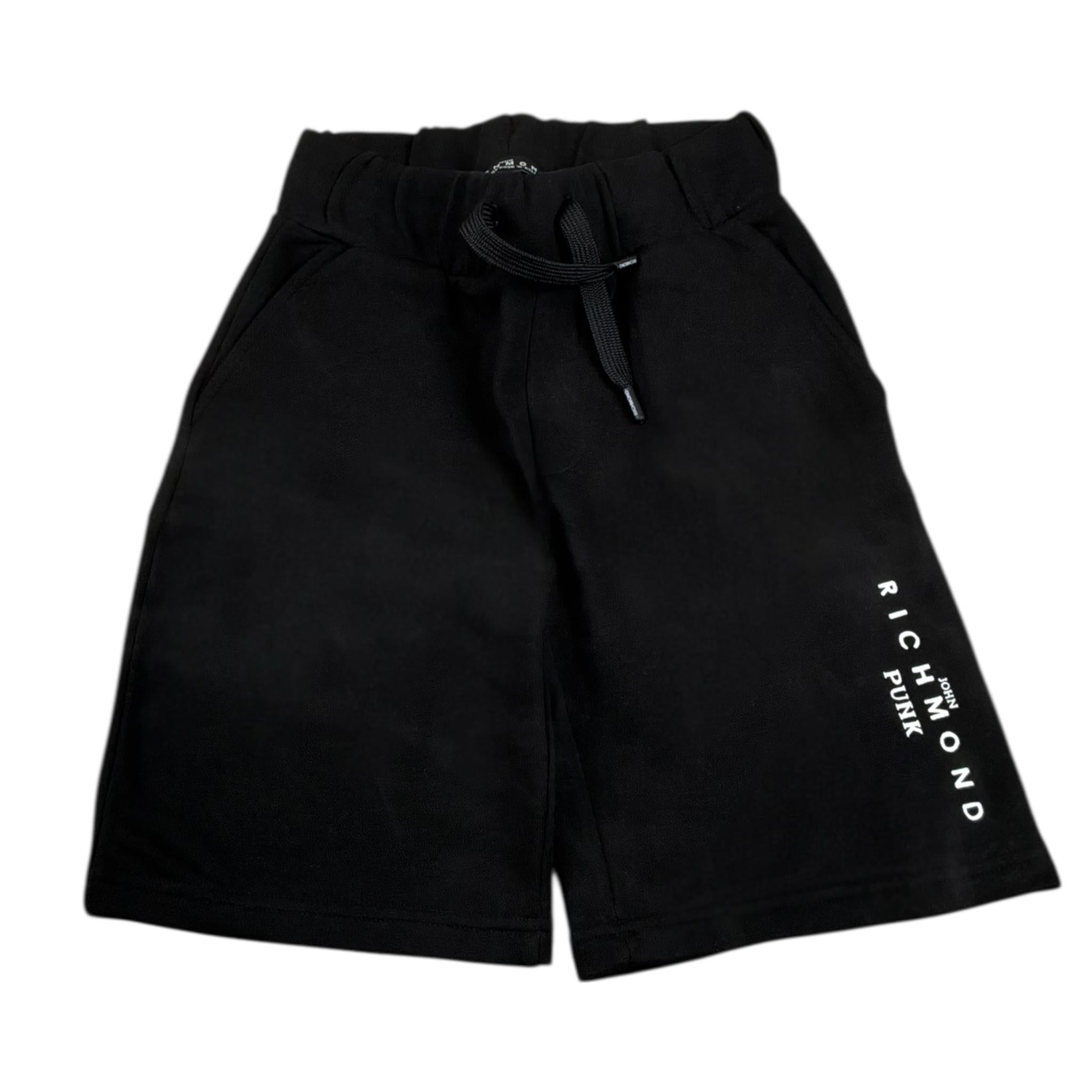John Richmond Bermuda Tinta Unita con Elastico In Vita per Bambino RBP24006BE NERO JOHN RICHMOND 