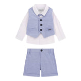 Guess Completo 4 Pezzi Camicia-Bermuda-Gilet-Papillions per Neonato I5RG21WF6P0 AZZURRO GUESS 