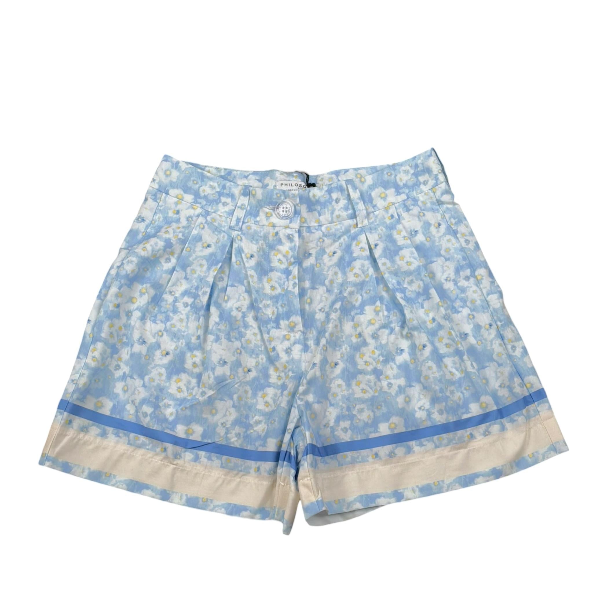 Philosophy Short Tinta Unita con Stampa Fiori per Bambina I1E412X BIANCO PHILOSOPHY 