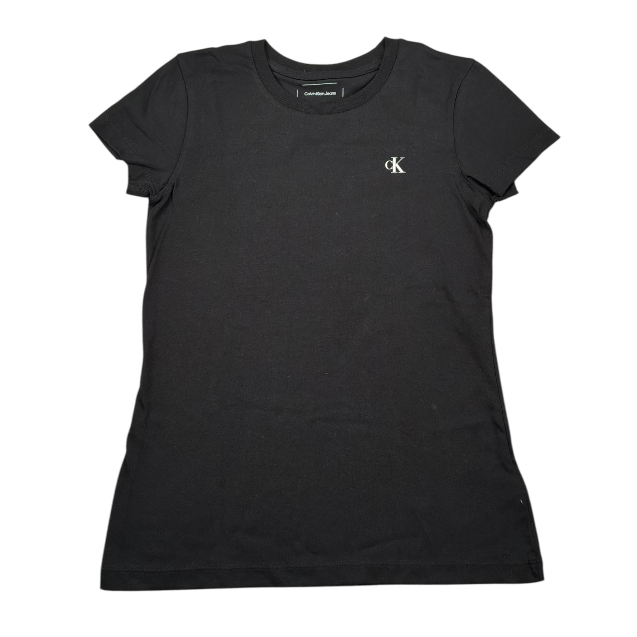 Calvin Klein T-Shirt Tinta Unita con Logo per Bambina IG0IG0279 NERO CALVIN KLEIN 