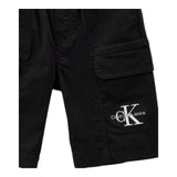 Calvin Klein Bermuda Tinta Unita con Stampa per Bambino IB0IB02057 NERO CALVIN KLEIN 