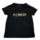 John Richmond T-Shirt Girocollo Tinta Unita con Logo per Neonato RIP26108TS NERO JOHN RICHMOND 